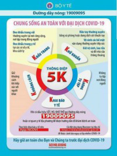 Tuyên truyền 5K trong phòng chống dịch bệnh Covid-19.